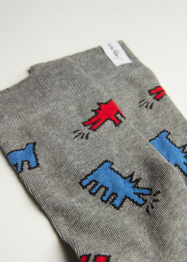 Krátké pánské ponožky s celoplošným potiskem - Keith Haring™