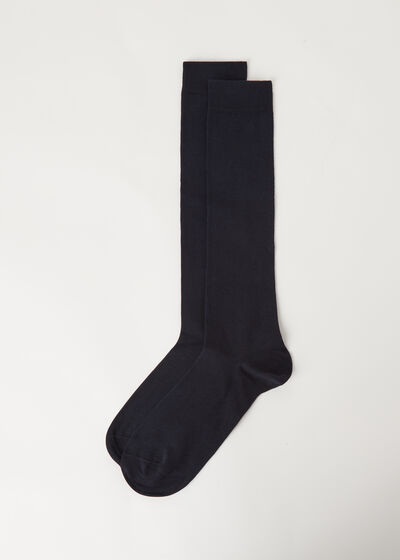 Chaussettes longues en coton extensible pour homme