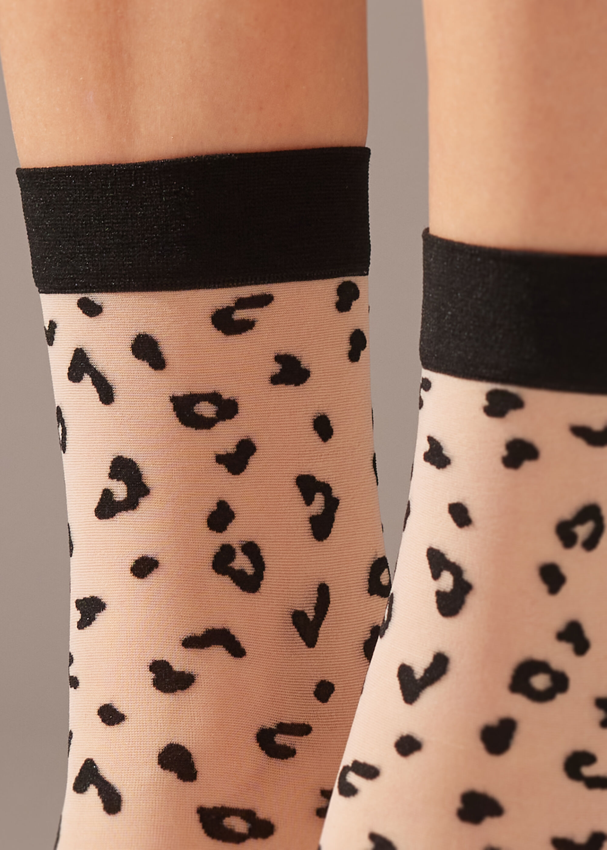 Animal Pattern 15 Denier Sheer Short Socks