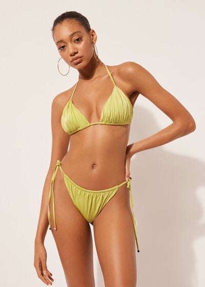 Brazil Fazonú Pántos Bikini Alsó Shiny Satin