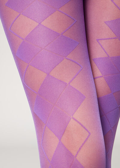 Centered Diamond Motif Sheer 30 Denier Tights