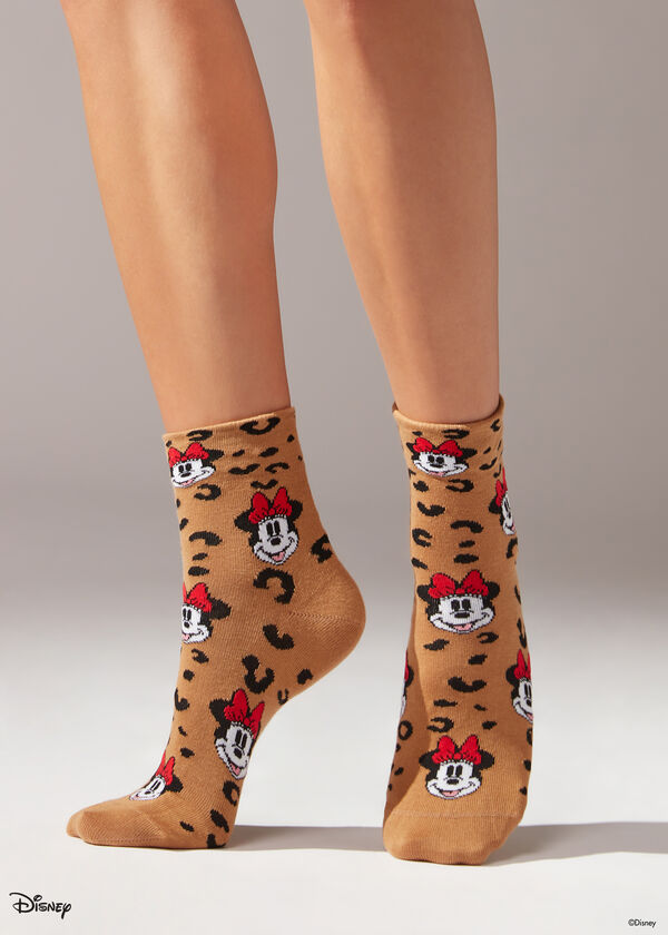 Disney Leopar Desenli Kısa Çorap