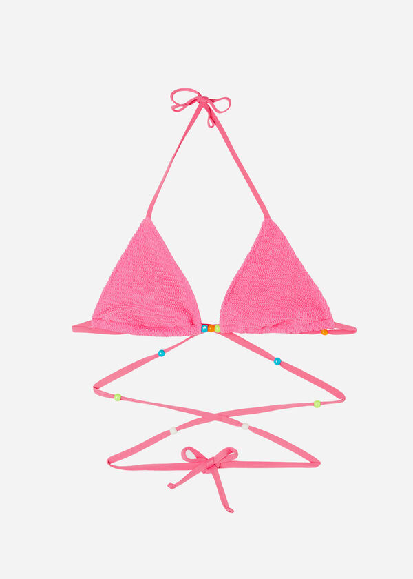 Triangel-Bikinioberteil mit verschiebbaren Cups und schmalen Bändchen San Diego
