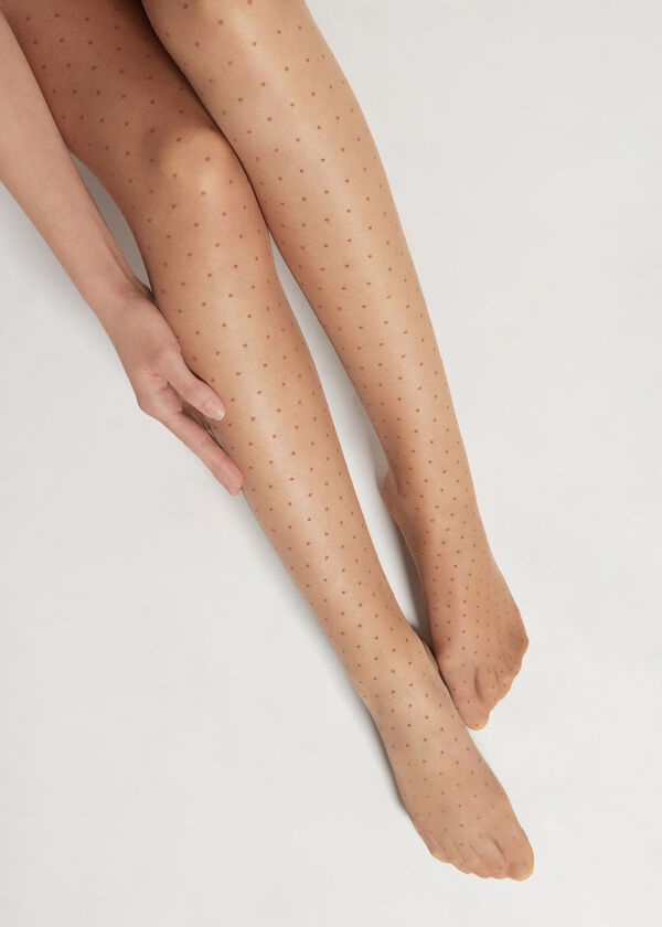 Sheer micro polka dot tights