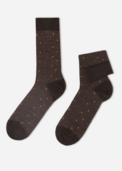 Men’s Polka Dot Cashmere Short Socks