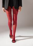 Houndstooth Pattern Fishnet Tights