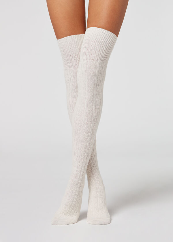 Braided Cashmere Over-the-Knee Socks - Over-the-knee socks - Calzedonia