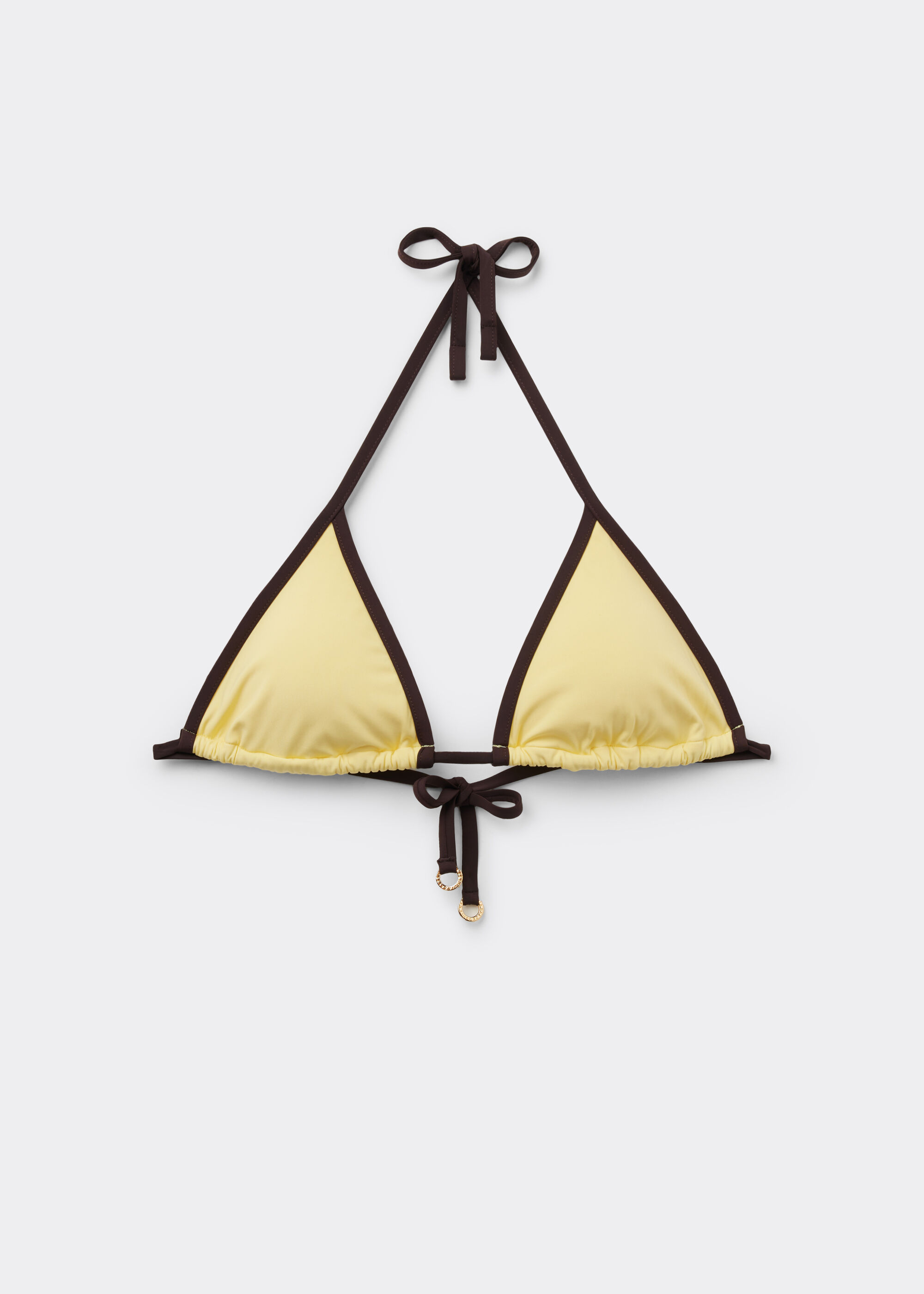 Bicolour Piping Triangle Bikini Top
