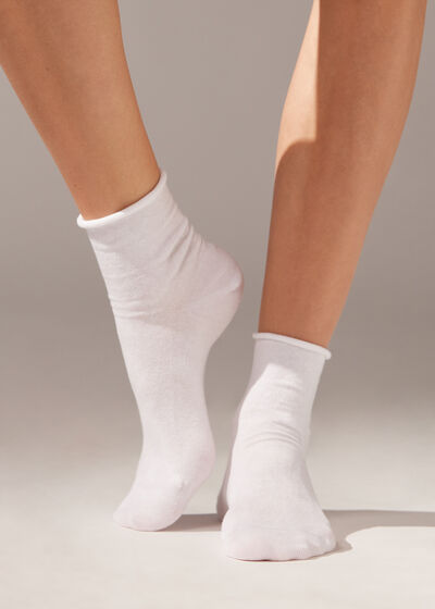 Kurze randlose Socken mit Leinen