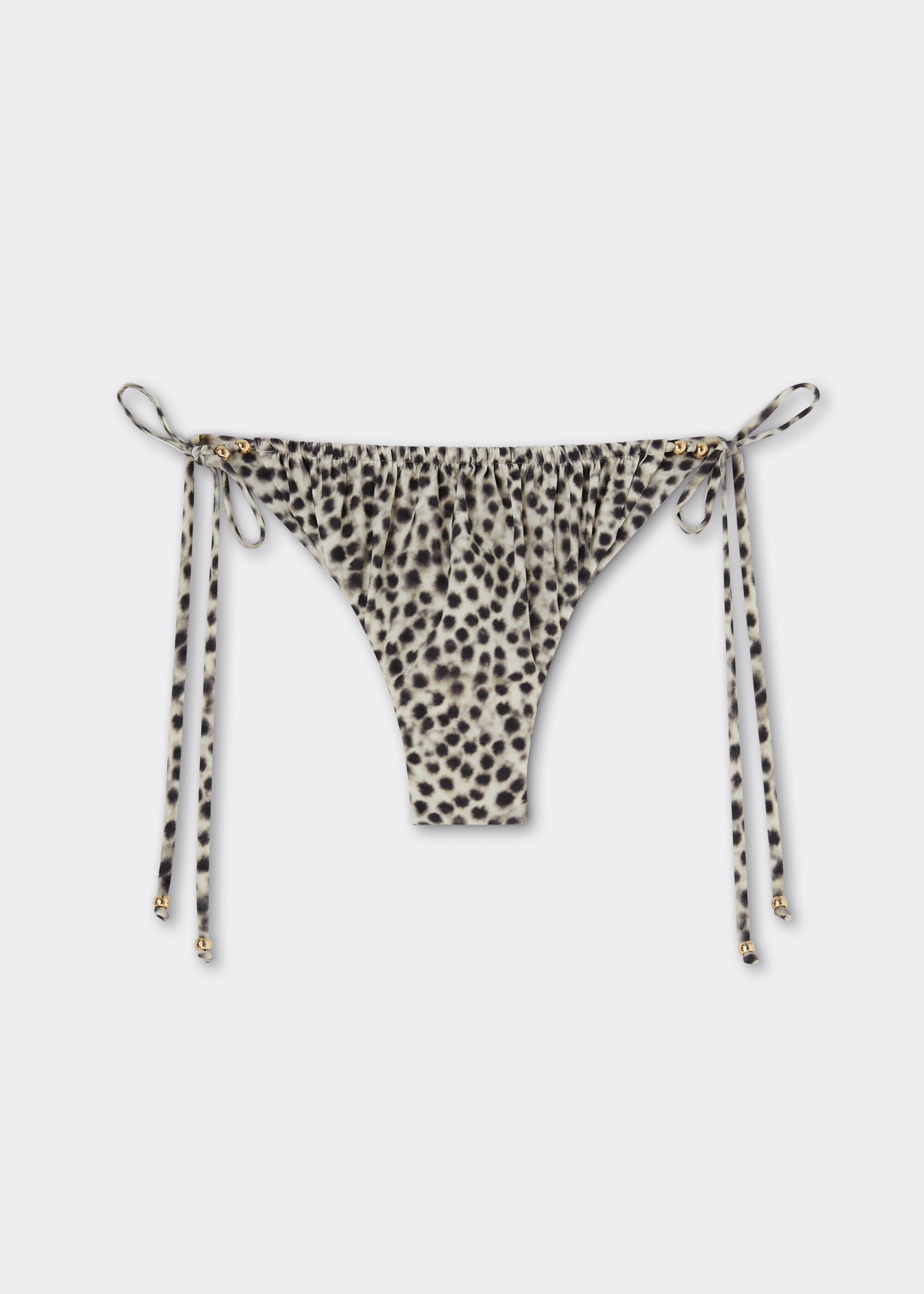 Brazilian-Bikinihose mit schmalen Bändchen Faded Dots