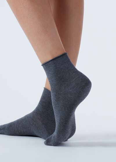 Krátke bavlnené ponožky bez lemu