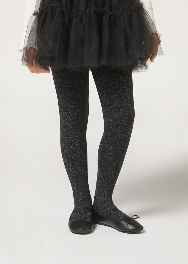 Girls' Thermal Tights with Glitter