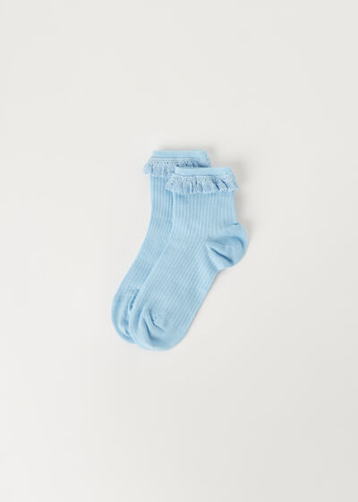 Krátké dívčí ponožky s volánky