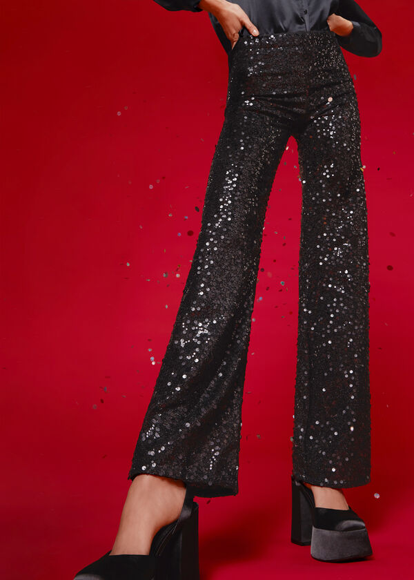 Palazzoleggings med paljetter