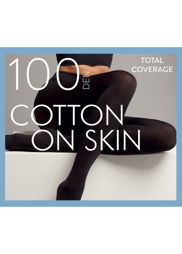 Opaque 100 Denier Cotton and Microfiber Tights - Calzedonia