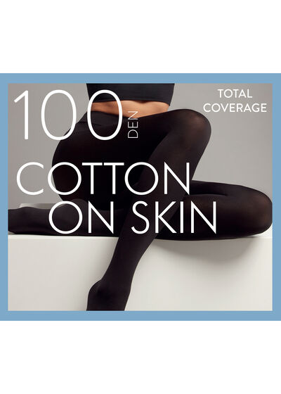 100 Denier Opaque Cotton and Microfibre Tights
