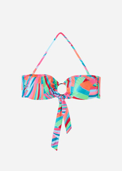 Bandeau Bikini Top with Removable Padding Neon Summer