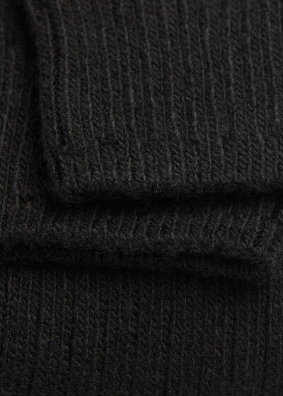 Women’s Ribbed Long Socks with Wool and Cashmere