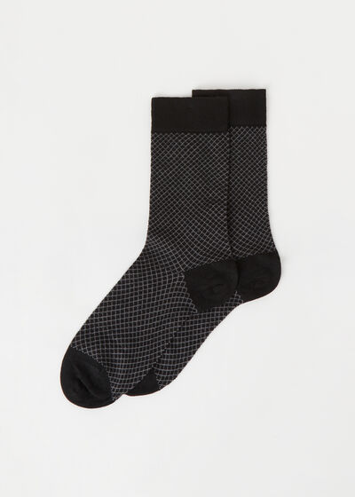 Muške kratke čarape s kašmirom, s motivom romba