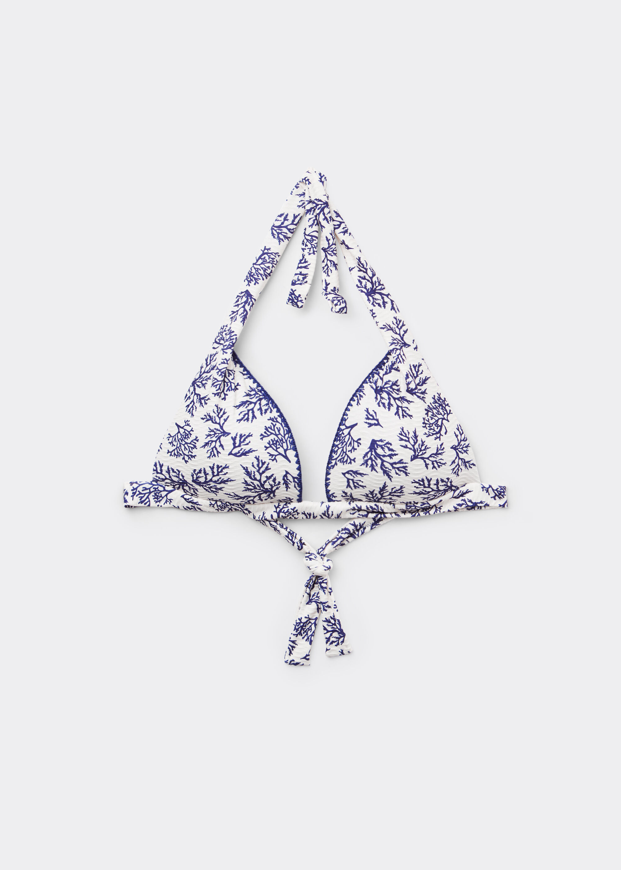 Padded Triangle Bikini Top Blue Corals