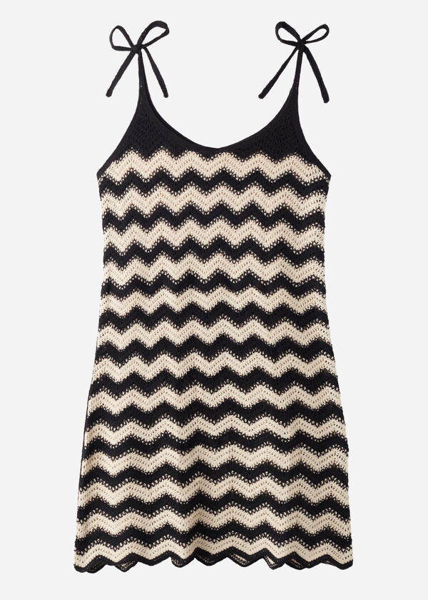 Crochet Dress with Chevron Motif