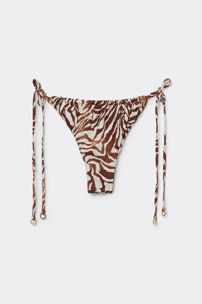 Brazilian Bikini Bottoms Brown Zebra