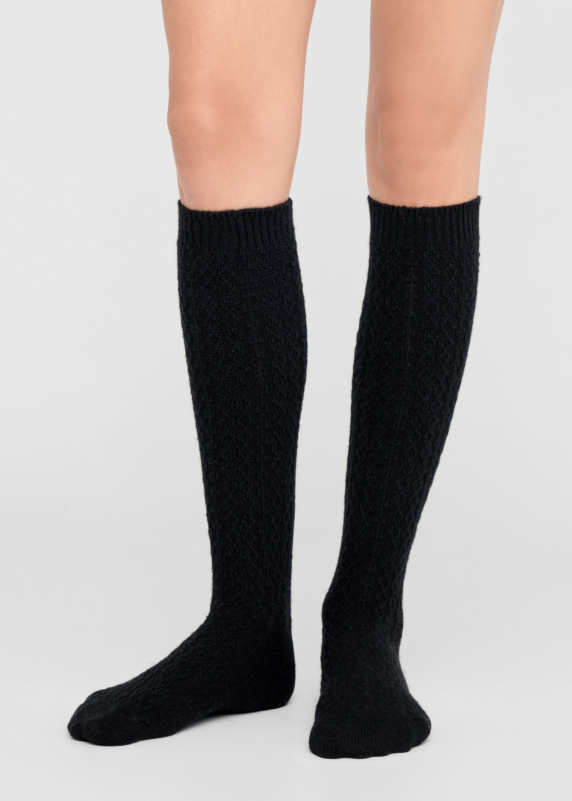 Lange gemusterte Socken mit Kaschmir