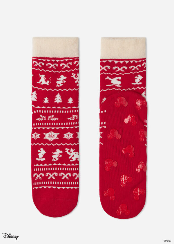 Men’s Non-Slip Family Mickey Mouse Christmas Socks