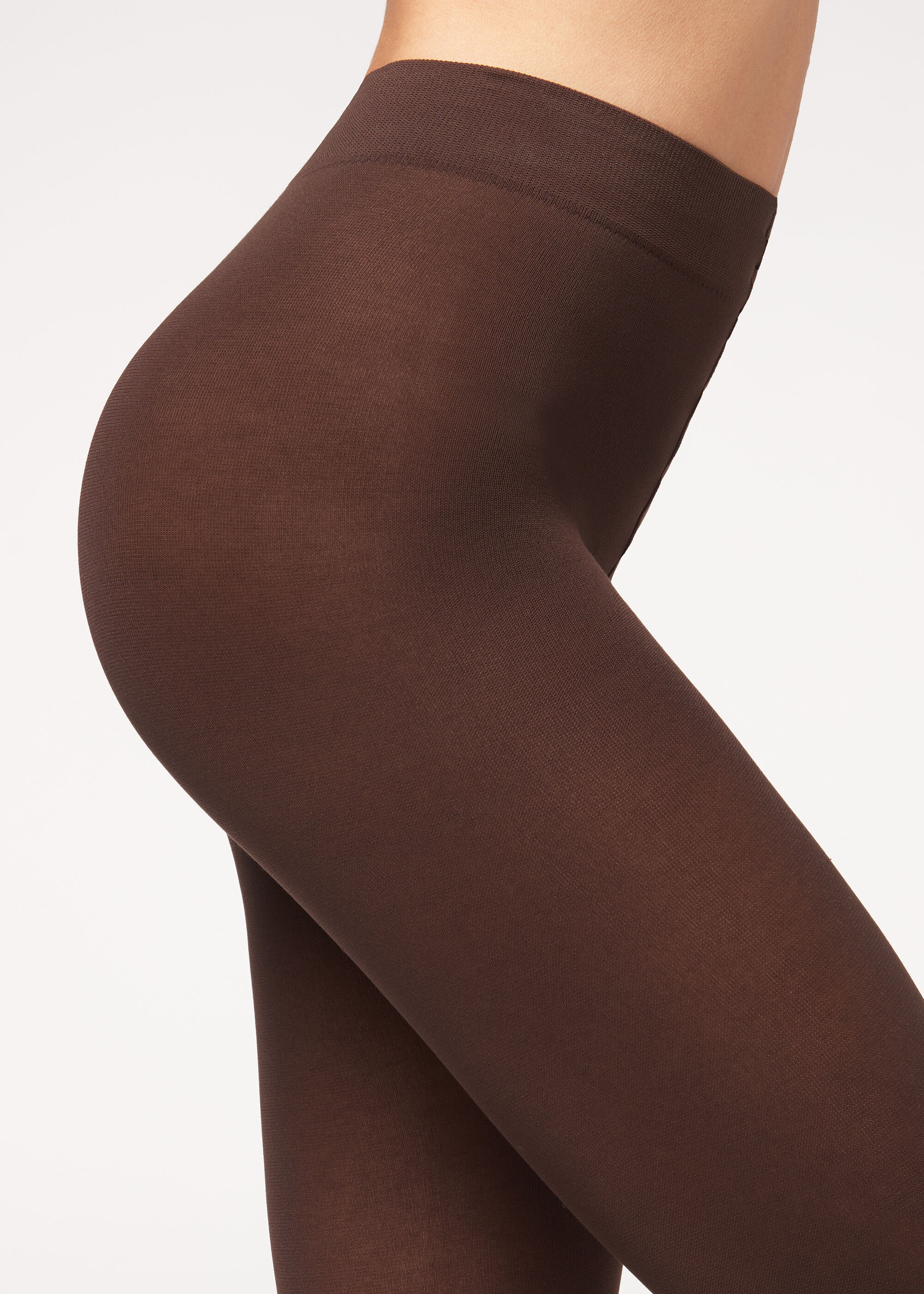 Blickdichte Strumpfhose 100 Denier aus Baumwolle und Mikrofaser