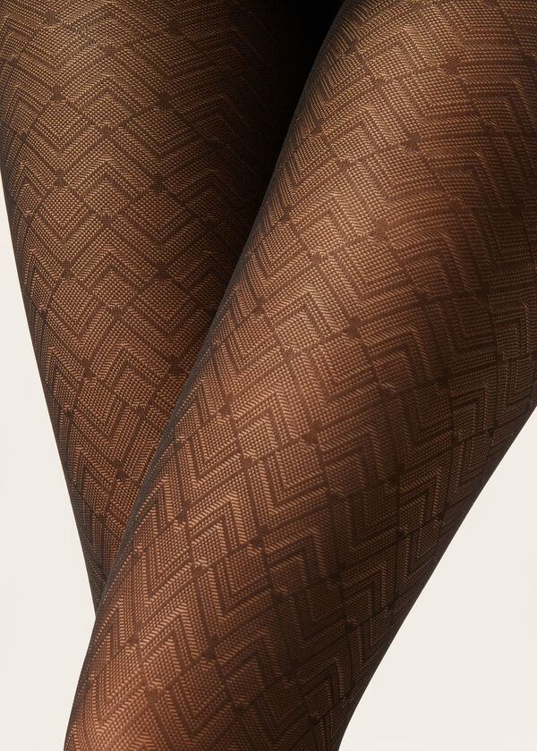 Chevron Semi-Opaque Tights