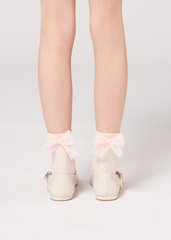 Kratke čarape s mašnom za djevojčice
