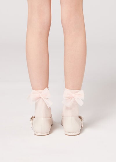 Girls’ Bow Trim Short Socks
