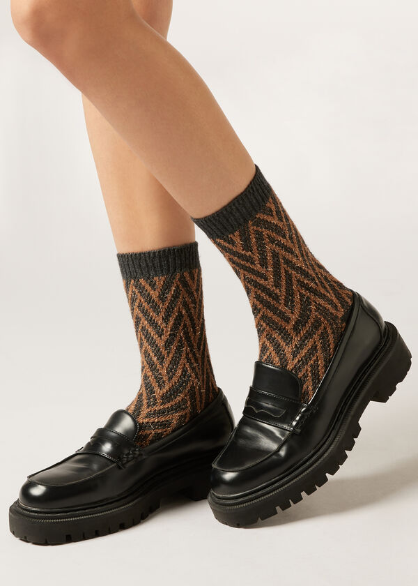 Glitter Chevron Socks
