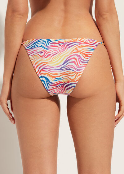 Zebra Pattern Tie Bikini Bottoms Malaga
