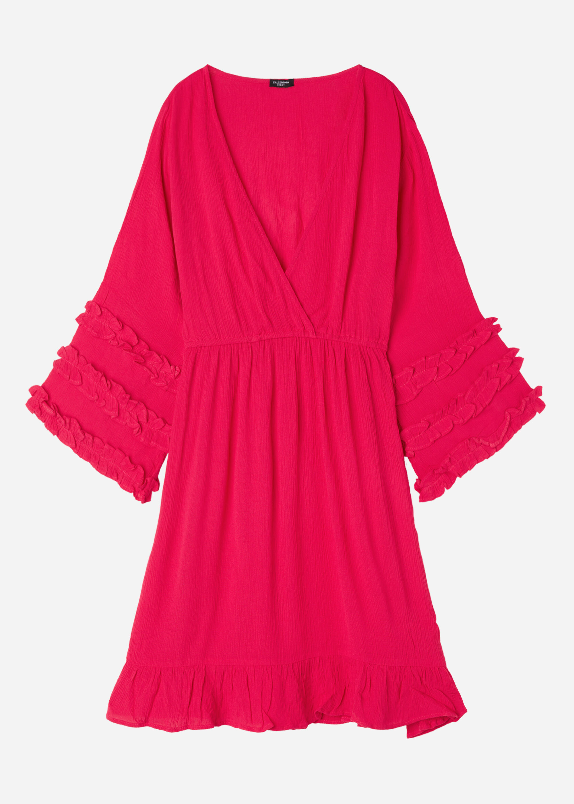 V-neck Dress with Ruffles