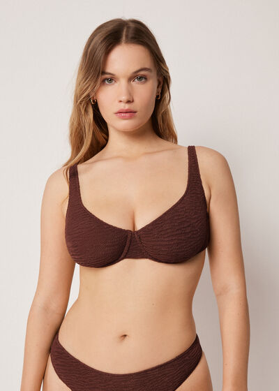 Balconette Bikini Top Crinkle Waves
