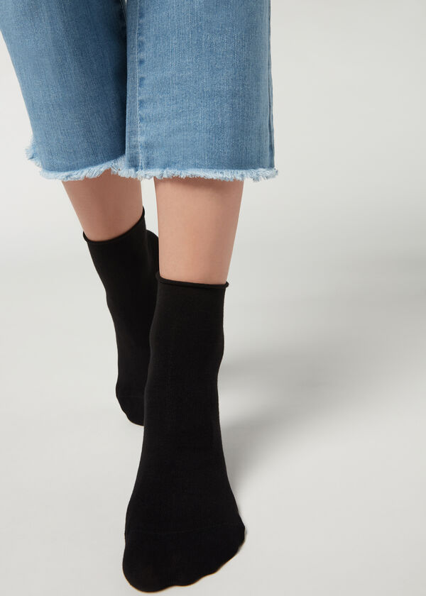 Șosete foarte scurte tricotate din bumbac fără cusături și fără elastic