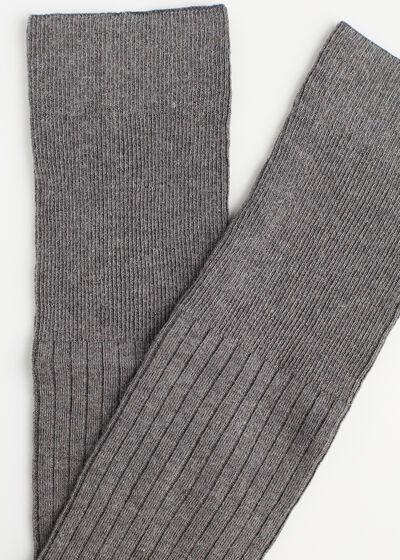 Men’s Ribbed Cashmere Long Socks