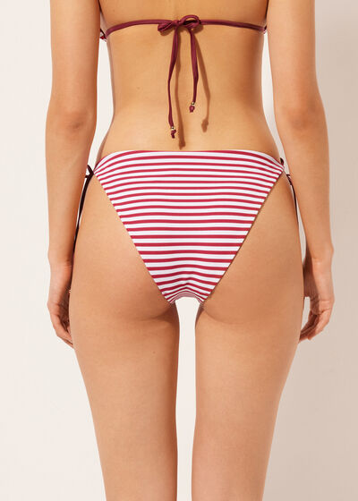 Tie Bikini Bottoms Nautical Stripes