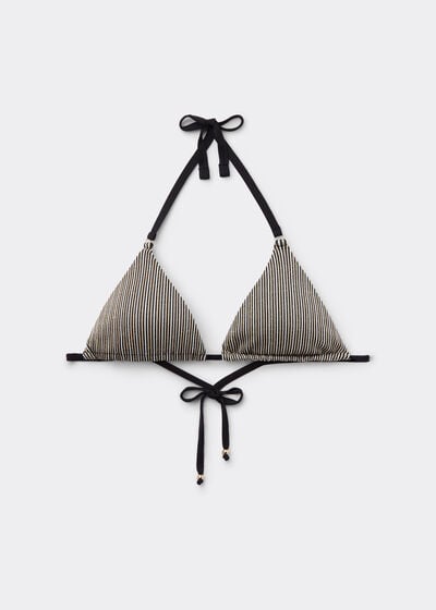 Triangle Bikini Top Golden Stripes