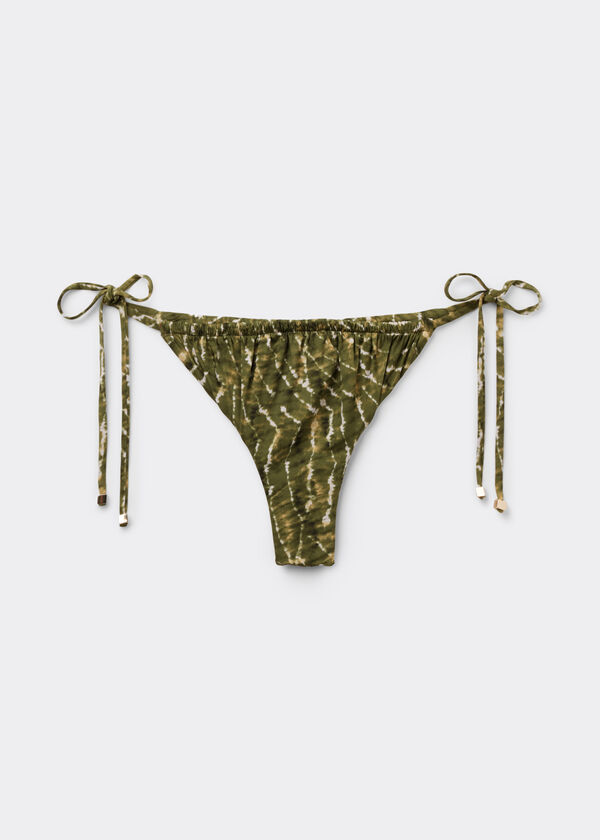 Tie Brazilian Bikini Bottoms Natural Tie-Dye