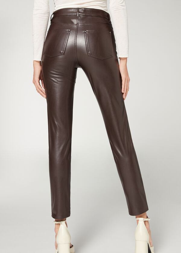 Thermal Leather-Look Leggings