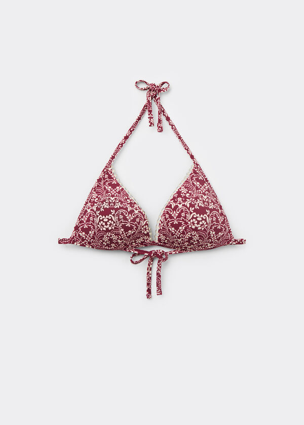 Padded Push-Up Bikini Top Botanic Bordeaux