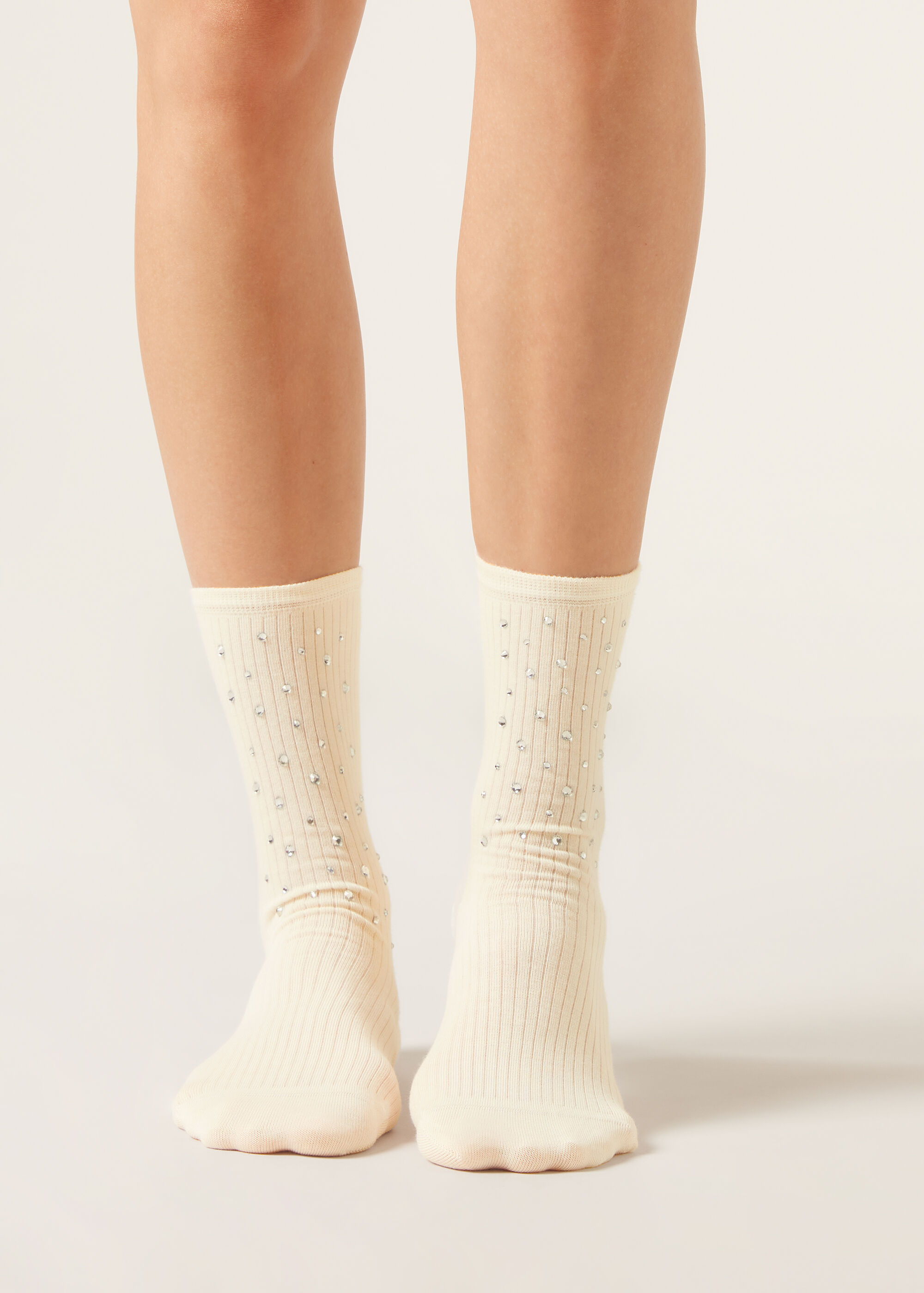 Calze a Costine con Strass