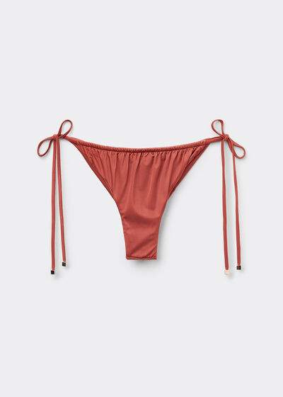 Brazilian-Bikinihose mit schmalen Bändchen Shiny Satin