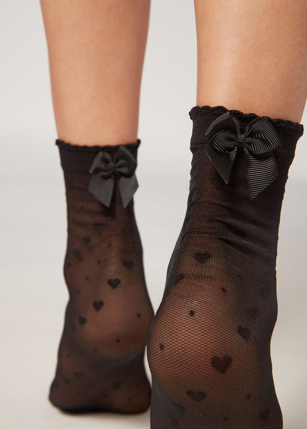 Short Hearts and Polka Dots Tulle Socks