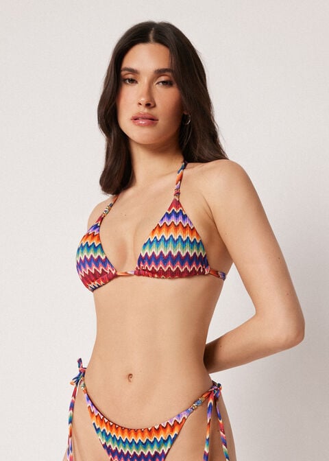 Triangle Bikini Top Vibrant Chevron
