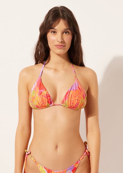 Triangel-Bikinioberteil mit herausnehmbaren Polstern Tropical Pop