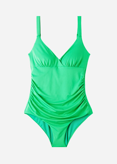 Padded One-Piece Shaping-Effect Swimsuit Indonesia