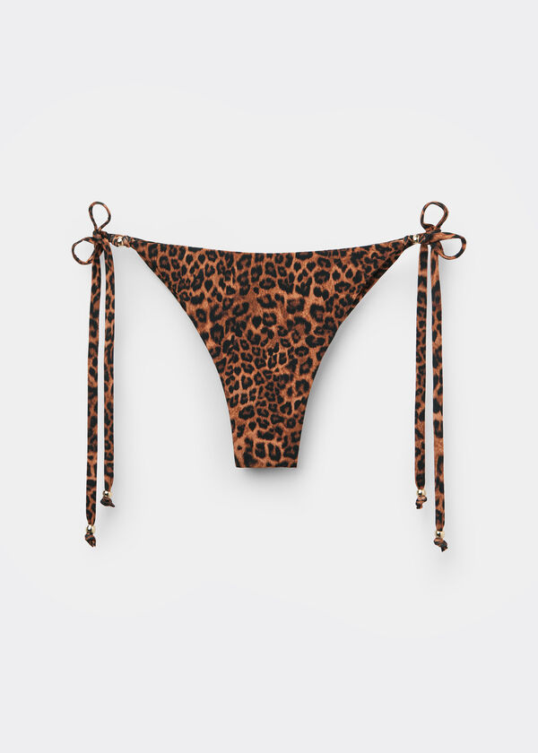 Tie Brazilian Bikini Bottoms Wild Animalier